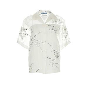 PRADA Embroidered Short Sleeve Shirt Women WHITE Shirts